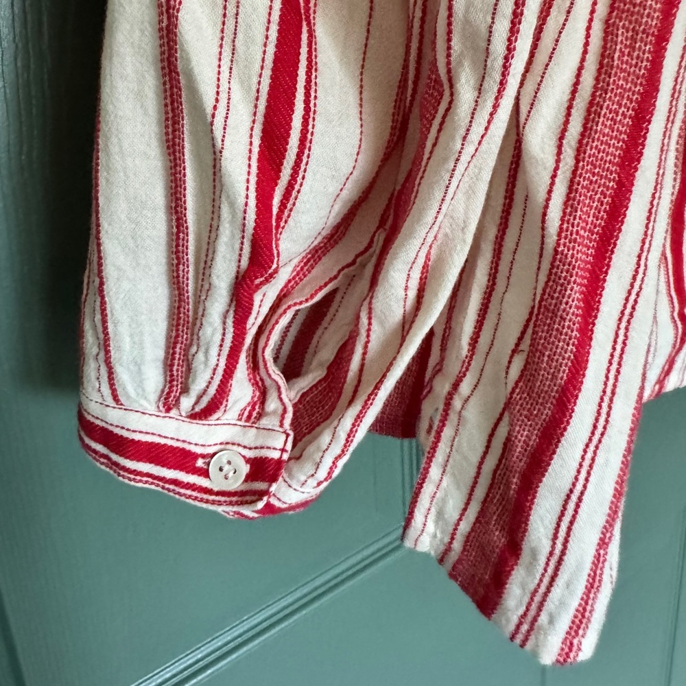 ❤️ STEVEN ALAN x CLARE V. WOMEN'S COTTON STRIPED LOOSE FIT SHIRT BOHEMIAN - Picture 4 of 6